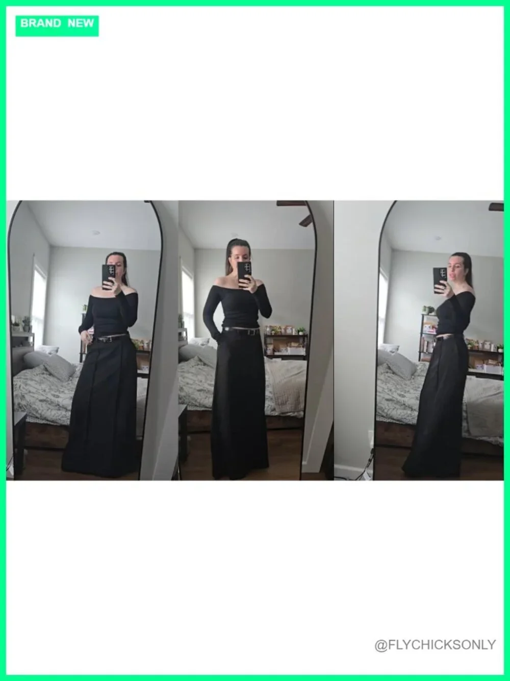 High Waist H Line Maxi Skirt with Pockets Floor Length Straight